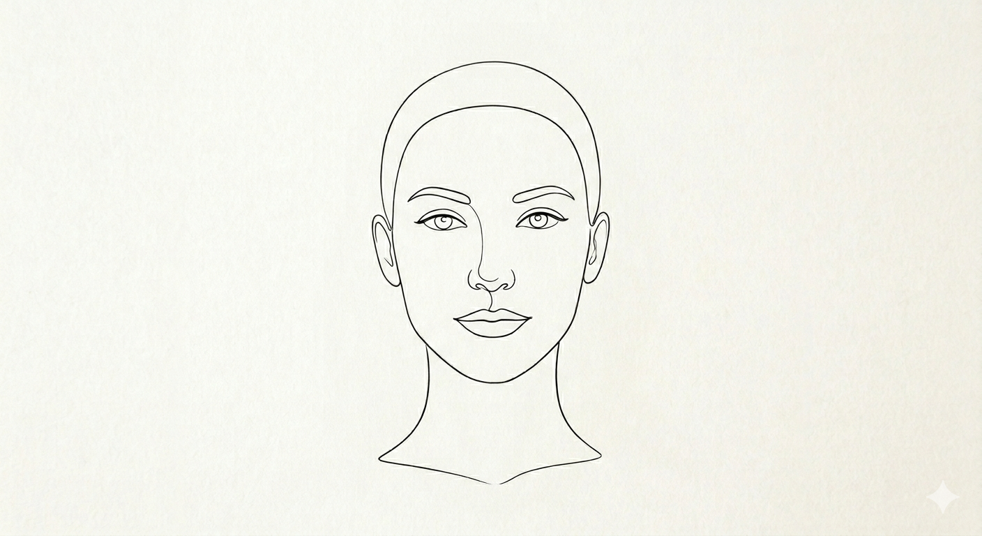 Example selfie framing guide showing how to position your face in the camera: keep your face centred and leave a small gap on each side between your face and the edge of the frame.